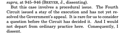 Breyer doesn't specifically call out the merits resolution of the cert before judgment via one-paragraph decision without merits briefing combined aspect of this — which, for non-lawyers, is as much of a procedural WTF as it sounds like it is — but he does raise broader issue.