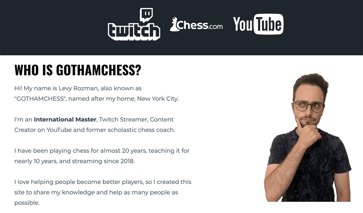 International Chess Federation on X: For @GothamChess, sharing seems to  be a driving force in his life: he shares his knowledge, he shares his  passion for chess, and now that his Twitch