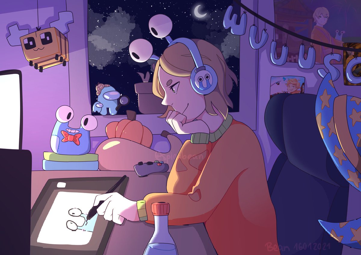 Spinobean's tweet photo. ein zeichnender @maudado ùwú
(basierend auf Maudados Wunsch, zeichnen zu lernen (obwohl er es schon echt gut kann, like???)) 

War Thema im #kuenkspeedrun, schaut euch unter dem # auch andere umwerfenden Bilder an! https://t.co/kiH3yf77kz