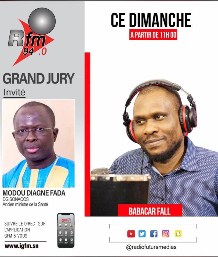 OfficielYeesal's tweet photo. 👉🏽 Le président Modou Diagne Fada est l’invité du GRAND JURY avec Babacar Fall , ce Dimanche à partir de 11h sur la Rfm . InshALLAH https://t.co/O4r0yJ8SF2