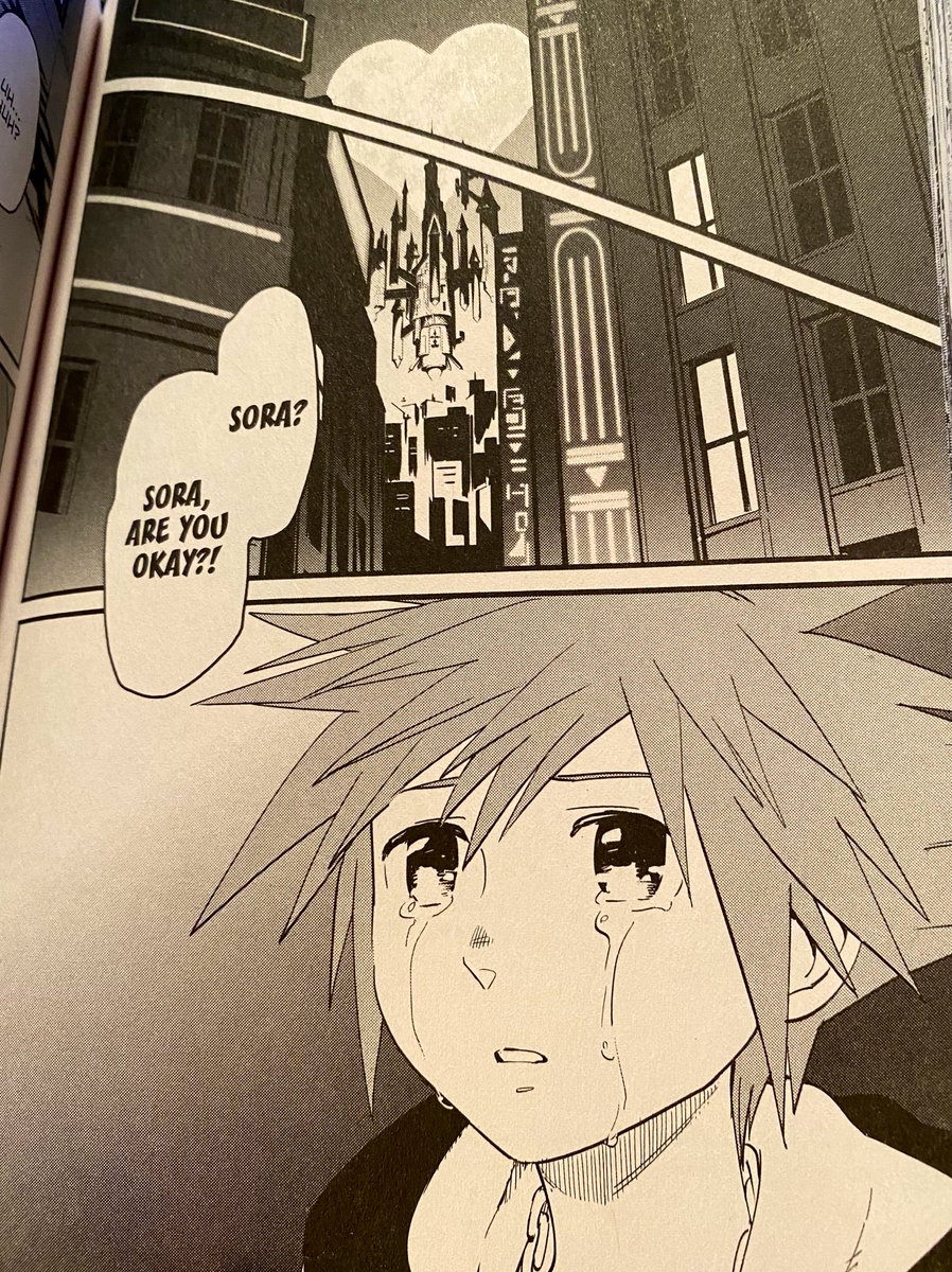 and then sora cries after roxas and axel say their final goodbye ?