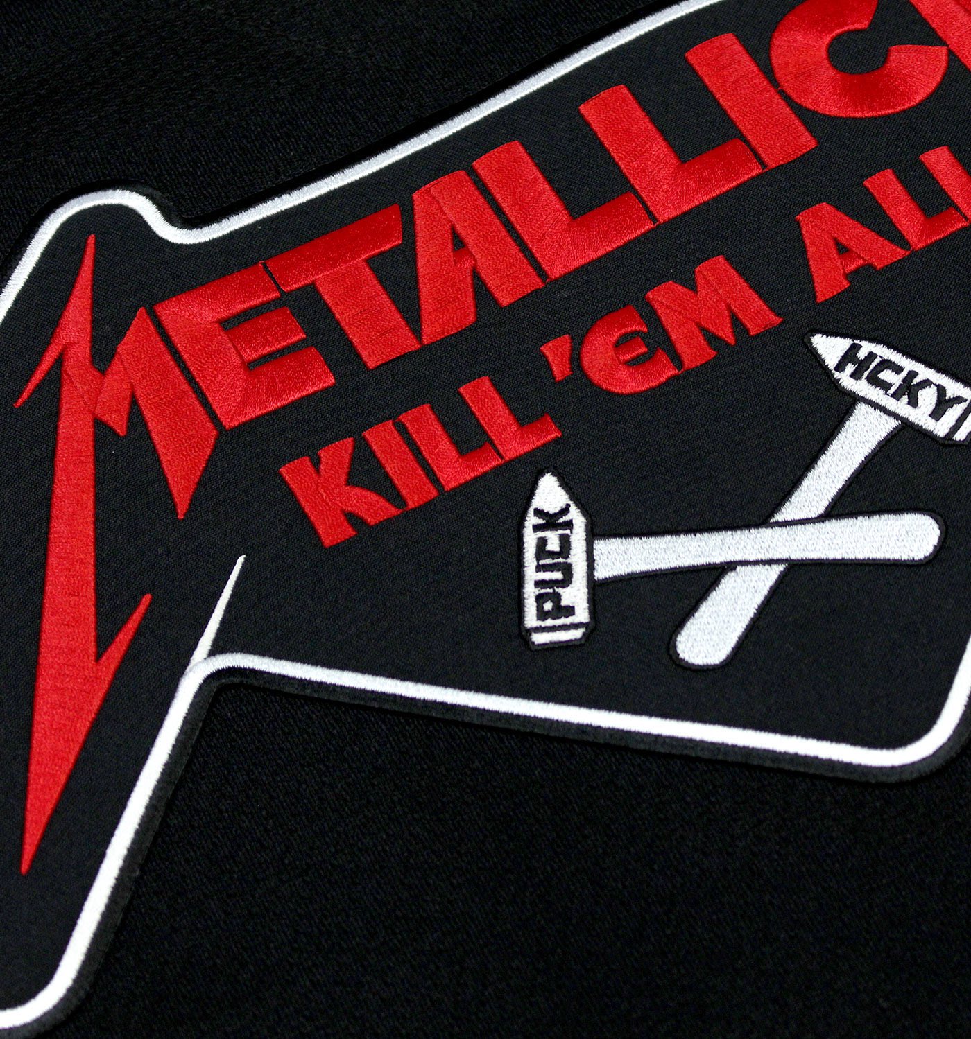 PUCK HCKY on X: The ultimate classic- our @Metallica 'KILL EM ALL CROSSED  HAMMERS' deluxe hockey jersey, snag it while ya can 🤘 #metallica  #killemall #puckhcky #allthingshockey  / X