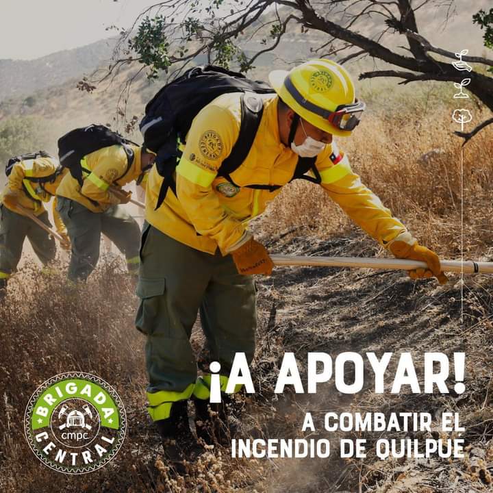 🚨Alerta roja de incendio 🚨 Mañana en la madrugada nuestra Brigada Central y una brigada aljibe se dirigirán a la región de Valparaíso para sumarse a las labores de combate del incendio forestal de la comuna de Quilpué, que afecta a la Reserva Nacional Lago Peñuelas y viviendas.