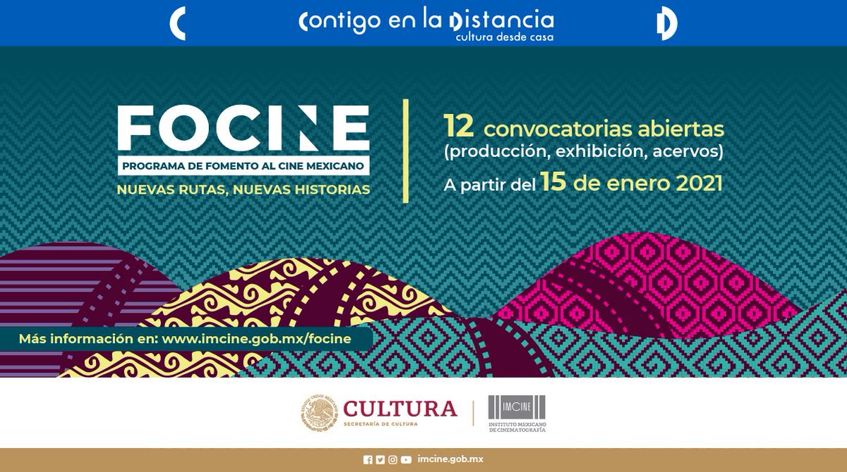 imcine's tweet photo. 📽️✨#FOCINE 2021: Nuevas rutas, nuevas historias.

🤩🎞️12 convocatorias para apoyar al cine mexicano a través de la producción, exhibición y preservación de acervos 👉https://t.co/c1M5jJf1dA https://t.co/zMI9Kc9vyu