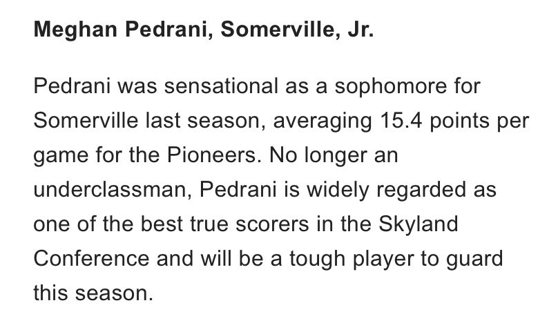 VilleWBBall's tweet photo. https://t.co/9uGaMmo2MS top returning players in the Skyland Conference @MeghanPedrani https://t.co/JJPf8t9uKJ