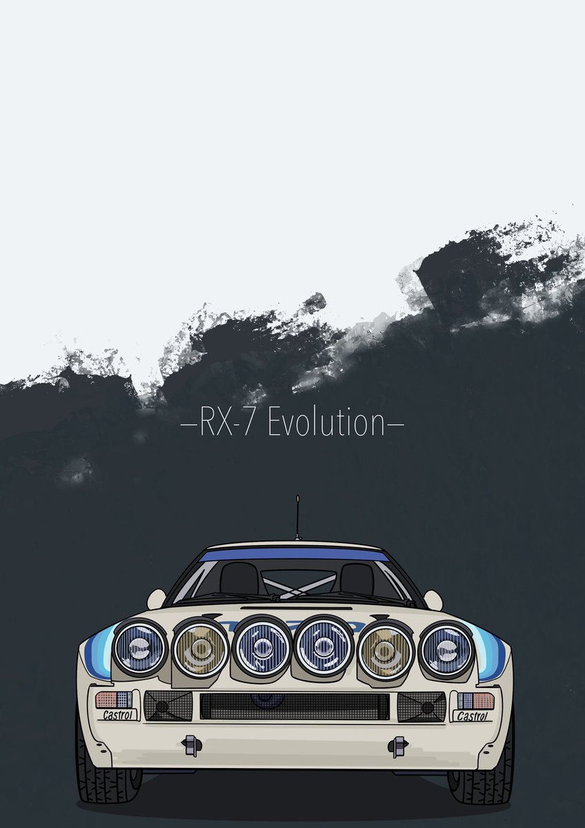 「孤高のラリーマシン

MAZDA RX-7 Evo 」|あくらぽのイラスト