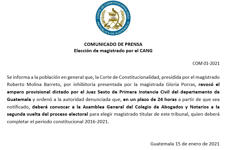 ***COMUNICADO DE PRENSA***