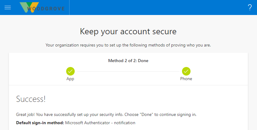 RobynHicock's tweet photo. New! ✨We added company branding to the top left of @azuread MFA/SSPR Combined Registration 😃 
Before it just had the company name (e.g. Woodgrove), not the company logo. We added branding to My Sign-Ins and the Security Info page too. #Microsoft video: https://t.co/u0fLL4Pg92 https://t.co/52FyXvMsJh
