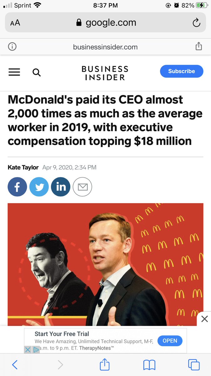 studmeetsworld's tweet photo. @AmBeRsMiThxD @oldirtyginger Wages have stayed stagnant for years yet the cost of a fast food meal along with literally everything else has somehow continued to raise anyway.  McDonalds can  pay their CEO 18 Million without my meal costing $14, they can definitely afford to pay a living wage. https://t.co/KFaWdPLkzr