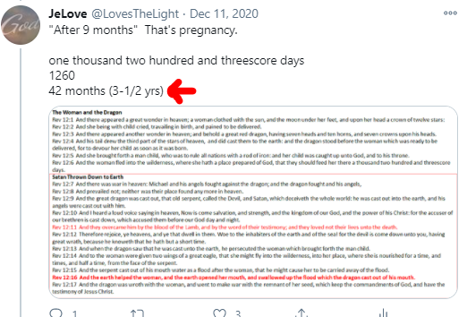 Now is the time to pray115 (today)T-2War'ningWhen a woman's going to give birth, her water breaks. Note Lin said 3-1/2 yrs in the vid in 1st post in this thread.Shepherds are watching the sheep. Note my typo in No. in first post in linked thread.  https://twitter.com/LovesTheLight/status/1337595188601102338