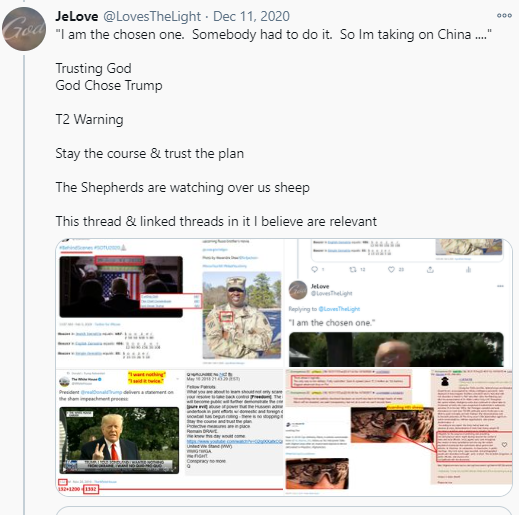 Now is the time to pray115 (today)T-2War'ningWhen a woman's going to give birth, her water breaks. Note Lin said 3-1/2 yrs in the vid in 1st post in this thread.Shepherds are watching the sheep. Note my typo in No. in first post in linked thread.  https://twitter.com/LovesTheLight/status/1337595188601102338