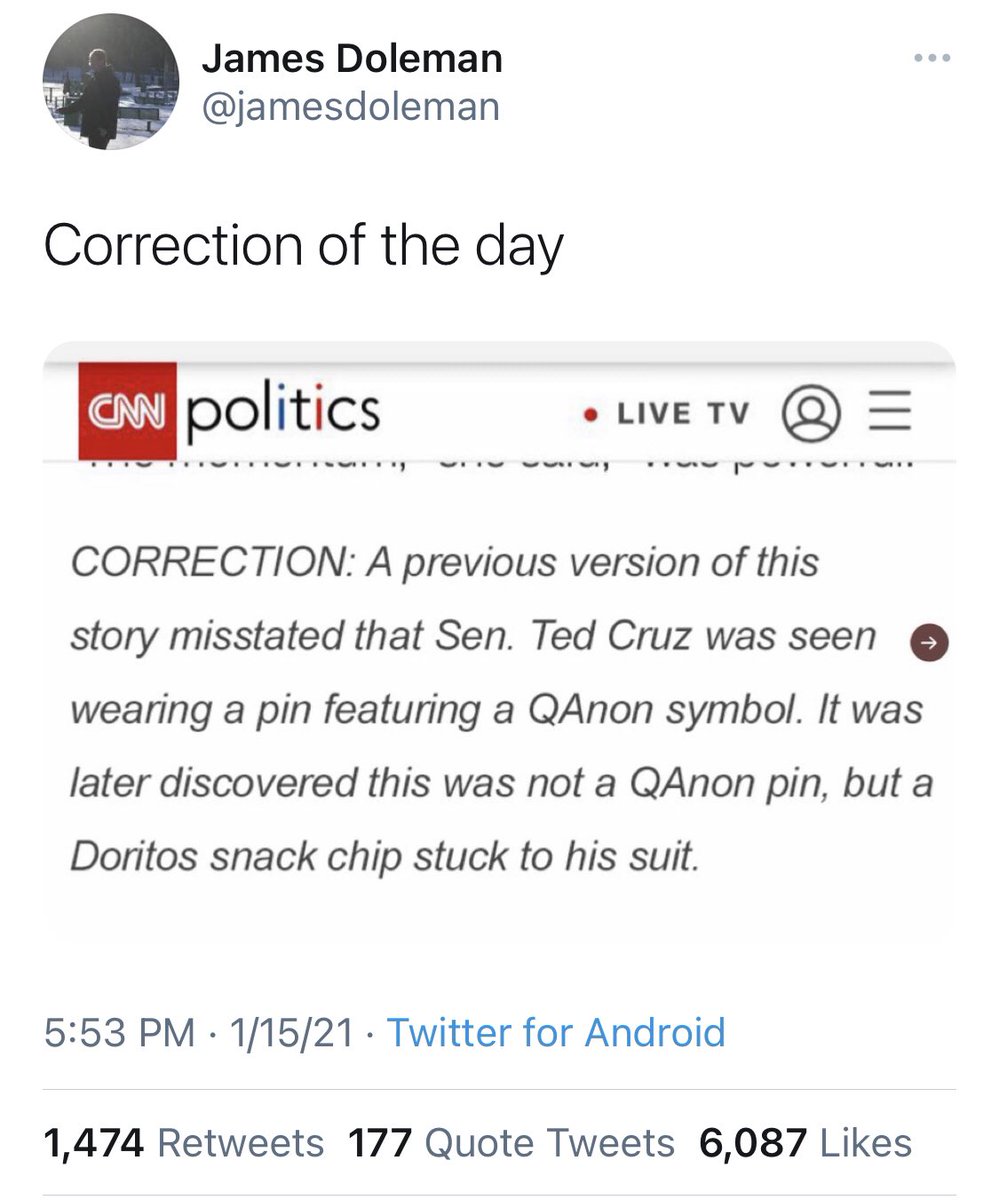 Friends, I regret to inform you that this is not real. There is no CNN Doritos correction.