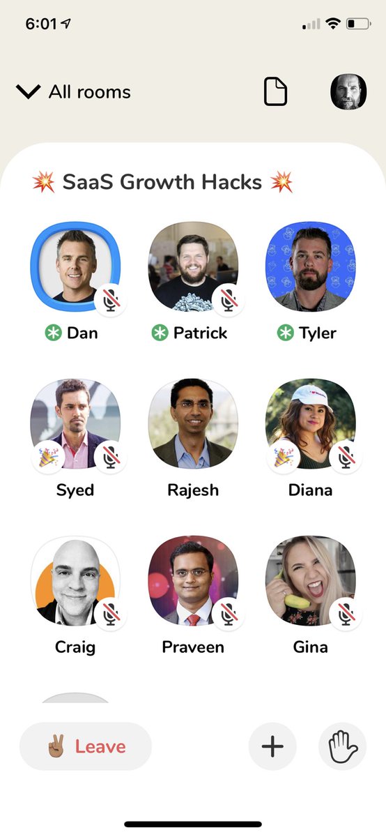 SaaS founders... are you on Clubhouse, get into this room w/ <a href="/danmartell/">Dan Martell</a>, <a href="/Patticus/">Patrick Campbell</a> &amp; others sharing nuggets