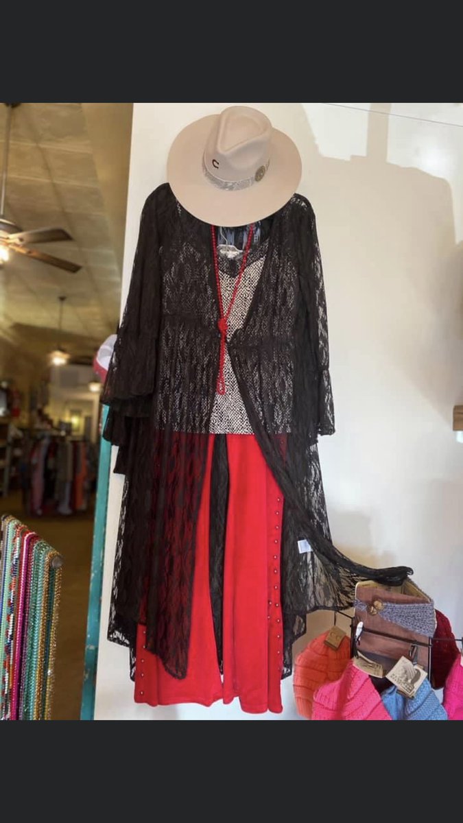 Need a Super Cute Outfit for Valentines Date😍 
LOVING THIS OUTFIT❣️
Top$42 
Size~ S(2), L(2), &amp; XL(1)
Red Velvet Pants $39 
Sizes~ S(2), M(1), &amp; L(1)
Beads $10 
Hat $100
Lace Kimono~ $37
Size~ S-3X 
We can ship for $5❣️