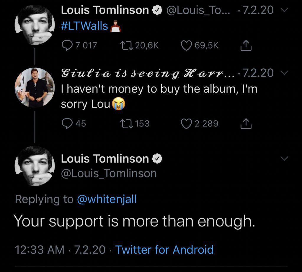 louis makes us feel very seen as fans. from his support to every realm of his fan base, to his willingness to connect with us through merch, shows and twitter.