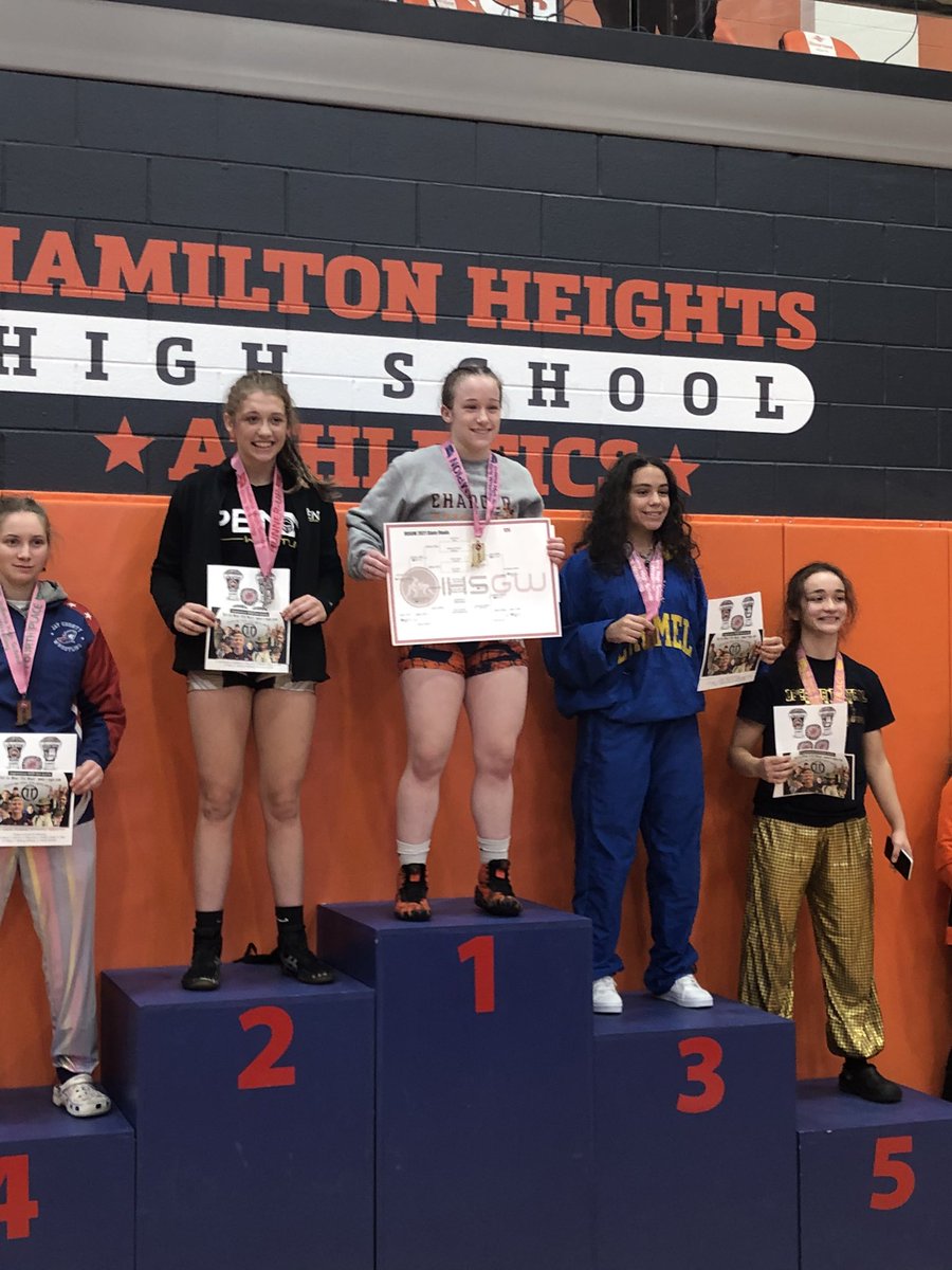 IHSGW Finals: 126 Catie Campbell wins by fall in the finals to claim her 2nd Girls State Title!