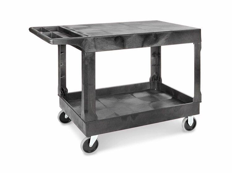 We are using carts a lot, and most carts have hard plastic wheels. Do you know what doesn’t work with hard plastic wheel? Tile, brick, and any other pavement with ridges or texture. It makes noise and feels like tiny speedbumps  #sciArch 5/N