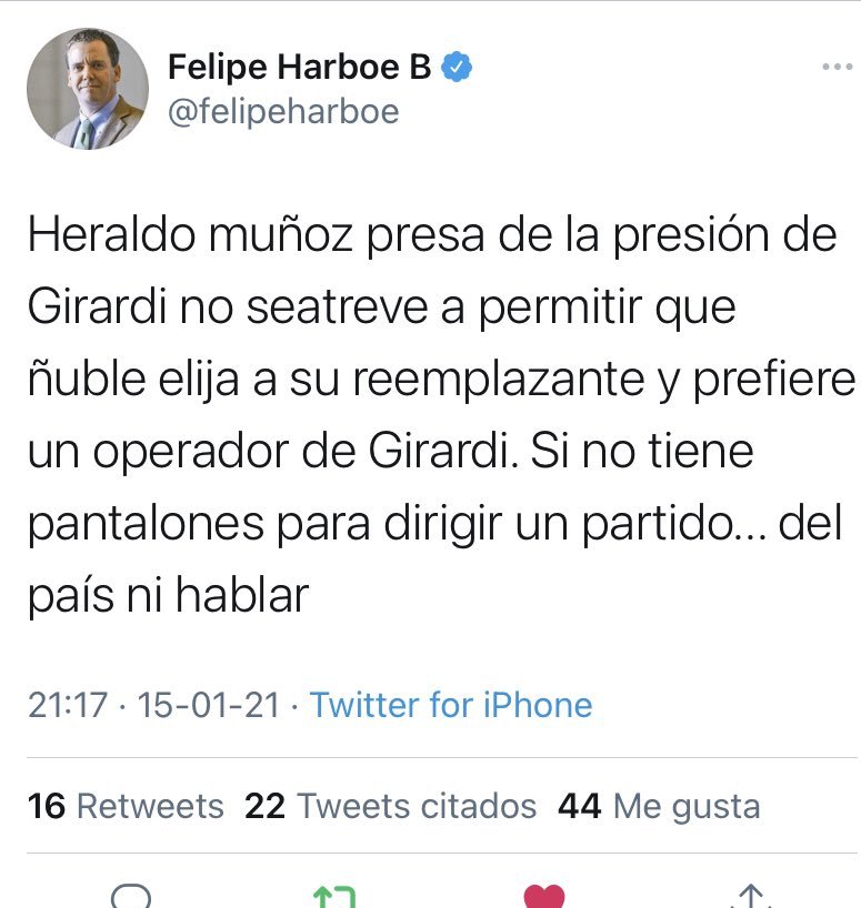 TERE_LAprofe73's tweet photo. TWEET BORRADO DE FELIPE HARBOE ...FUEGO AMIGO PARA HAITIALDO ... https://t.co/d9TDRFwkMA