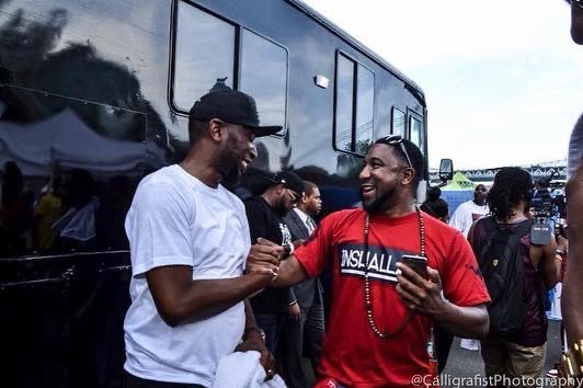 JahanNostra's tweet photo. Big Shout &amp; Happy Born Day to Grammy Award-Winning Producer 🏆 @9thWonder!  Always great seeing you at events over the years!  Peace &amp; Blessings, fam! 
Shirt by @INSHALLAHCLOTHI 
📸: @Calligrafist #9thWonder #GrammyWinner #NC #InshallahClothing #Calligrafist #JahanNostra https://t.co/BMiMBQgyM4