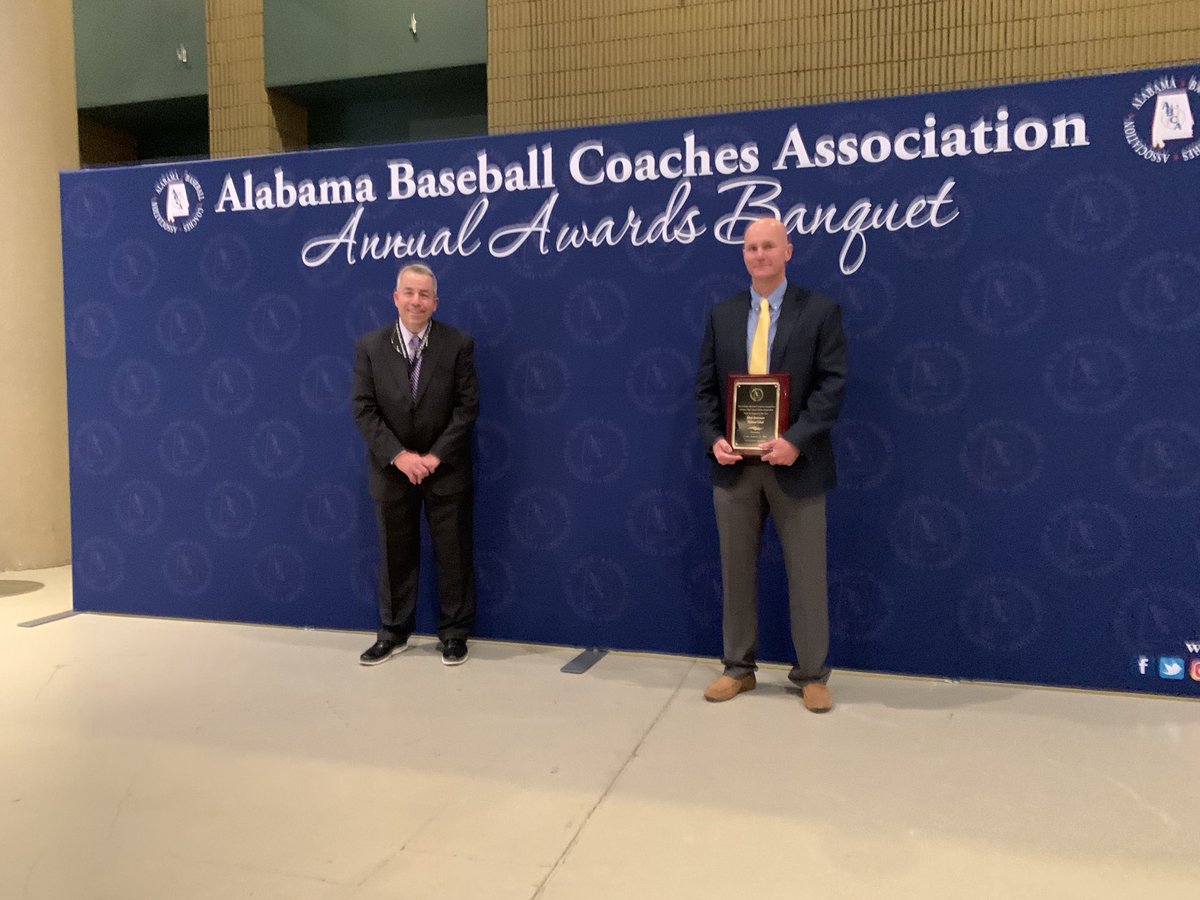 Very proud of our baseball coach, Matt Deerman - your 2020 class 3a Coach of the Year as chosen by the Alabama Baseball Coaches Association. We are very fortunate to have Coach Deerman leading our young men. Tonight proves his abilities as a coach, but he is an even better man!