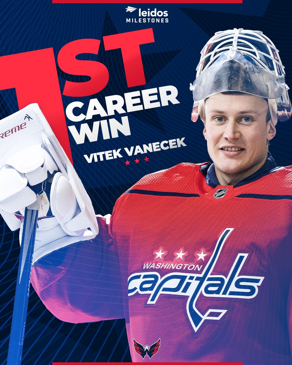 Capitals's tweet photo. Stopped 30 shots for his first career win.

Bravo, @vitacz15! 👏

#ALLCAPS https://t.co/zh7h6SjUtZ