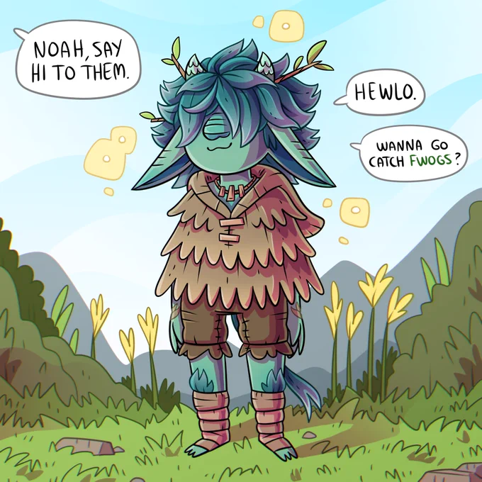 Noah when he was a kid.

No matter the age, there's always plants stuck in his hair ahah. That's what happens when you keep taking naps in bushes and trees. 