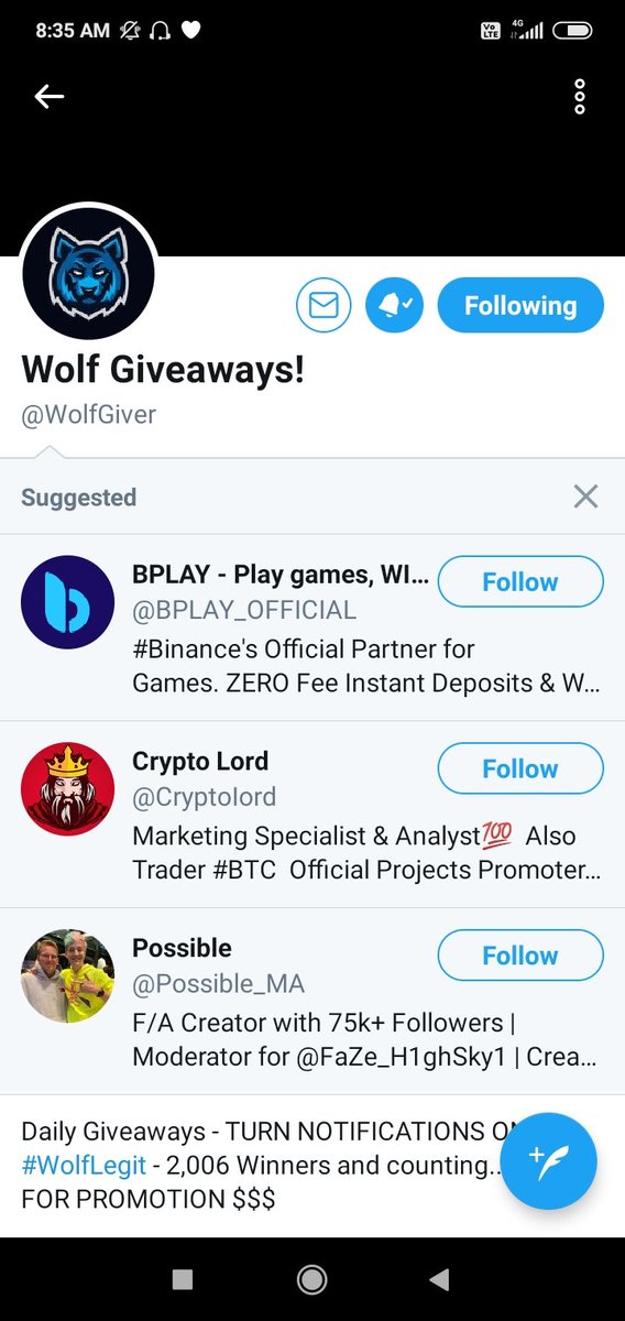 Harshit__275's tweet photo. @WolfGiver Done 
All step wish to win
🤞
Join
@UpinKumar9 
@SatishSathwara7 
@SachinG33833053 
@Priyankamona19 
@Sanjiv_34 https://t.co/impkd2r1tl