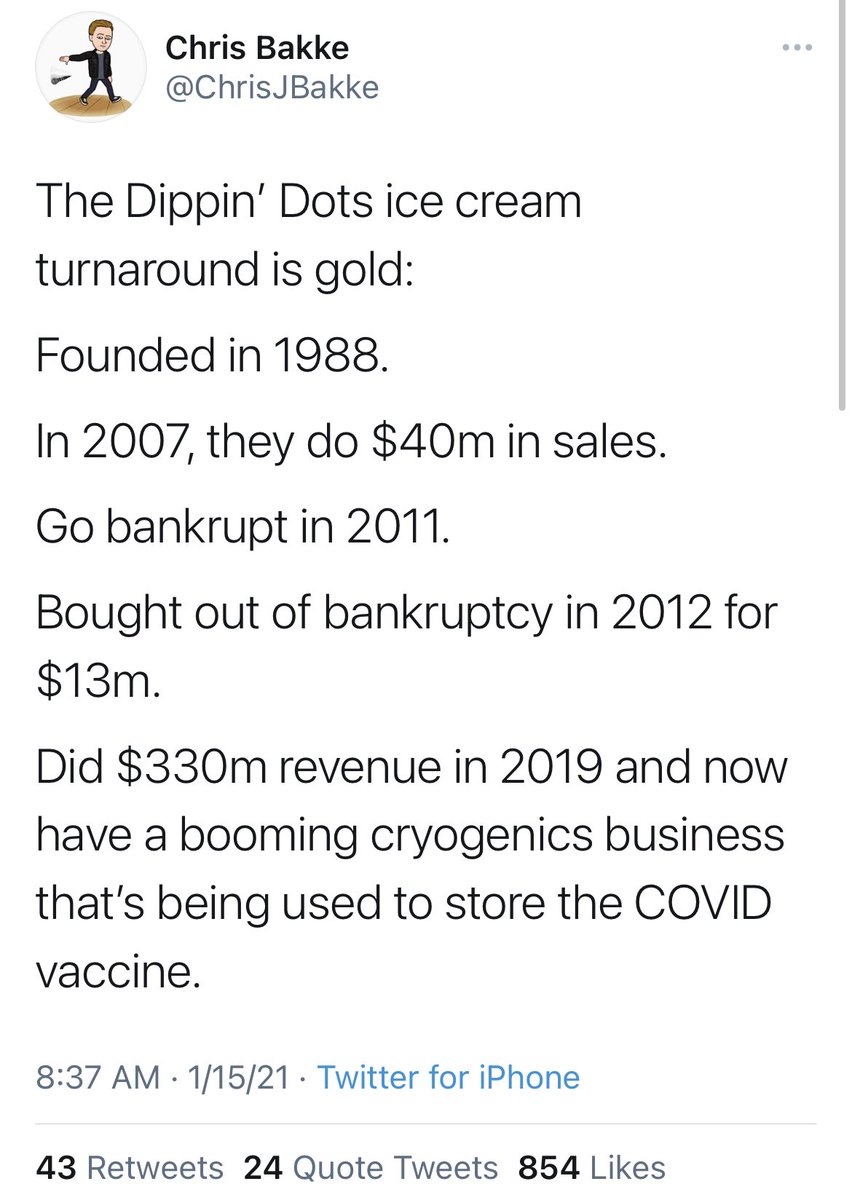 KyleTibbitts's tweet photo. Damn, so Dippin’ Dots cryogenics business is basically their version of AWS 🤯 https://t.co/wdNSzqqupm