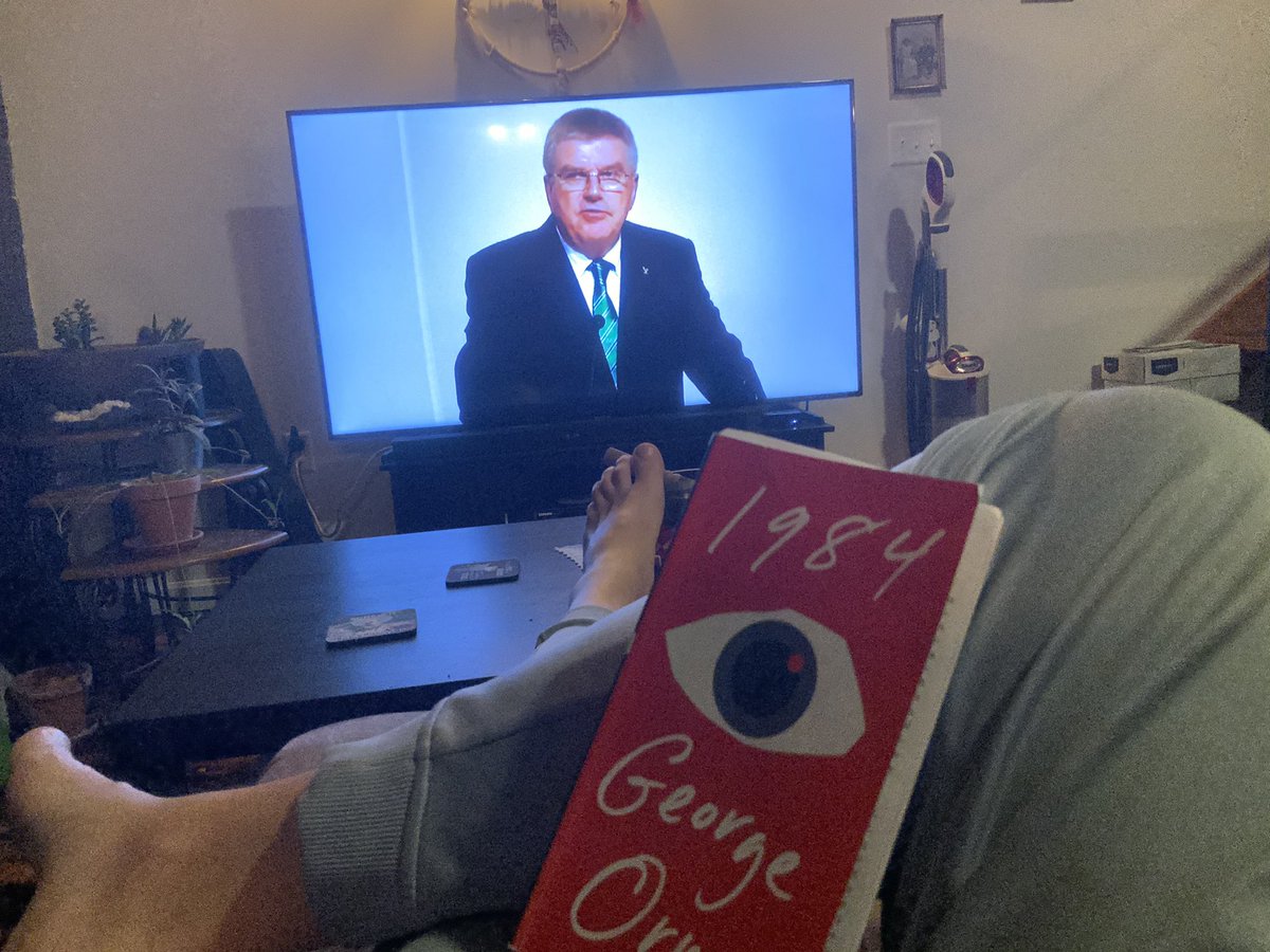 Nevatheless81's tweet photo. @bryanfogel interesting coincidence. Reading 1984 for the 1st time, its literally next to me while watching Icarus! Great documentary. Looking forward to The Dissident. https://t.co/3ymQMEqLoI