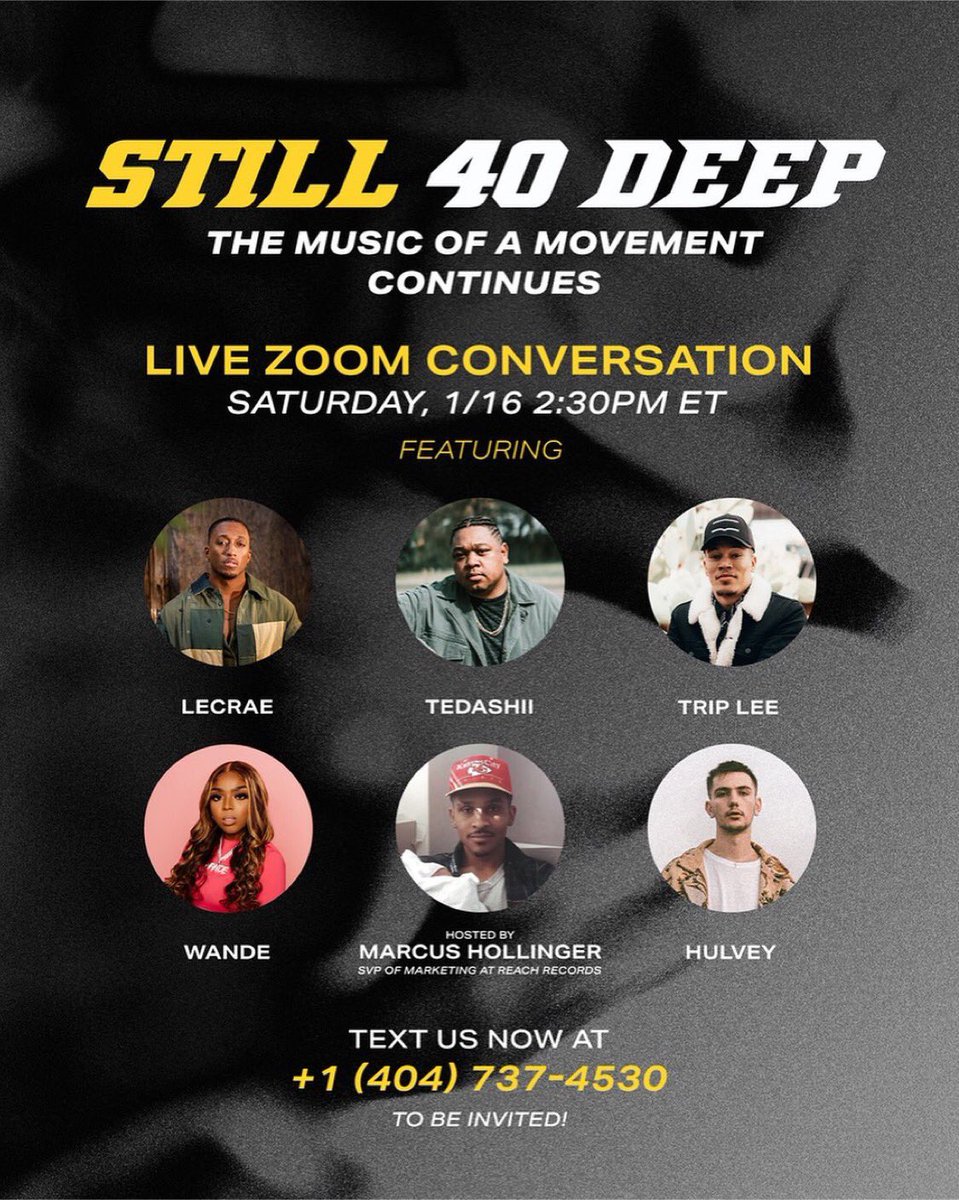 Tedashii's tweet photo. Call the number to get info on joining our live convo tomorrow. #still40deep https://t.co/P5hfdkpNPO
