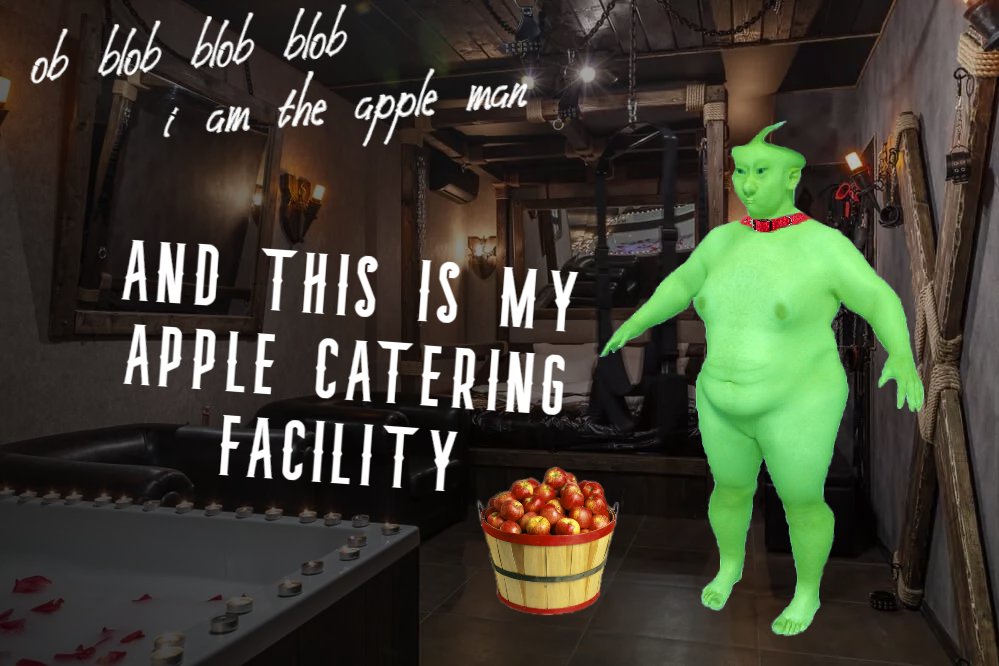 CharacterMan7's tweet image. Apple Man posting #CharacterMan #meme