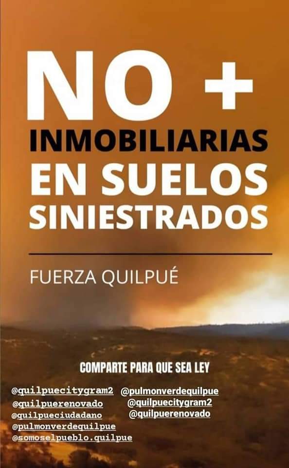 No+Inmobiliarias en suelos siniestrados!! Basta!!  #FuerzaQuilpue <a href="/QuilpueRenovado/">Quilpue Renovado</a>  @quilpueciudadano #incendioquilpue