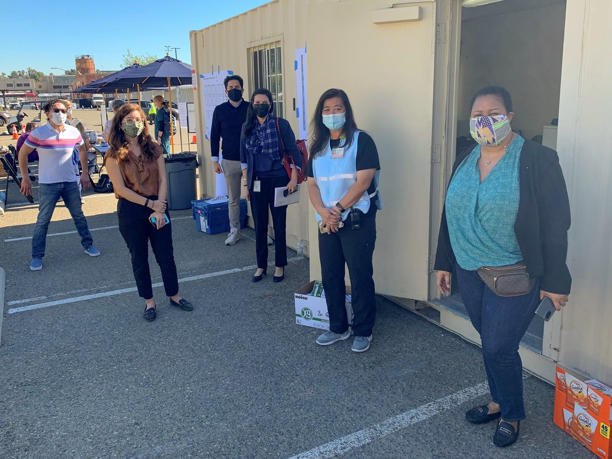 UCSDHealth's tweet photo. Thank you to the elected officials and their health staff for touring the San Diego COVID-19 Vaccination Super Station today. The objective was to provide an update on vaccinating the county's health care workers and how the site may be the potential model for other regions. https://t.co/RsSzHChvGv