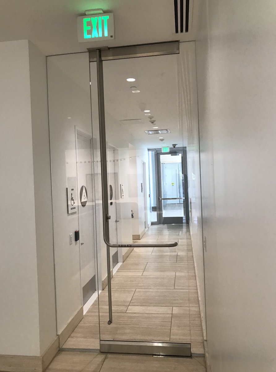 Since we are in the pooping territory (and I will have many takes here).Universities are public spaces, almost parks! In the US there is a culture of *not* having public bathrooms. That's crazy! Architects can solve it while maintaining security. Use two doors! #sciArch 9/N