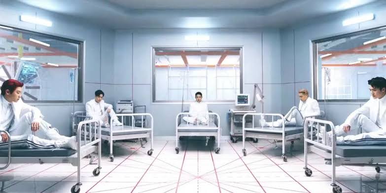 another hint is when lucky one was released. exo was seen expressing impressive poker faces while being experimented and injected by this blue fluid. eventually, they were once again seen escaping, presenting us the familiar labyrinth they've been from overdose.