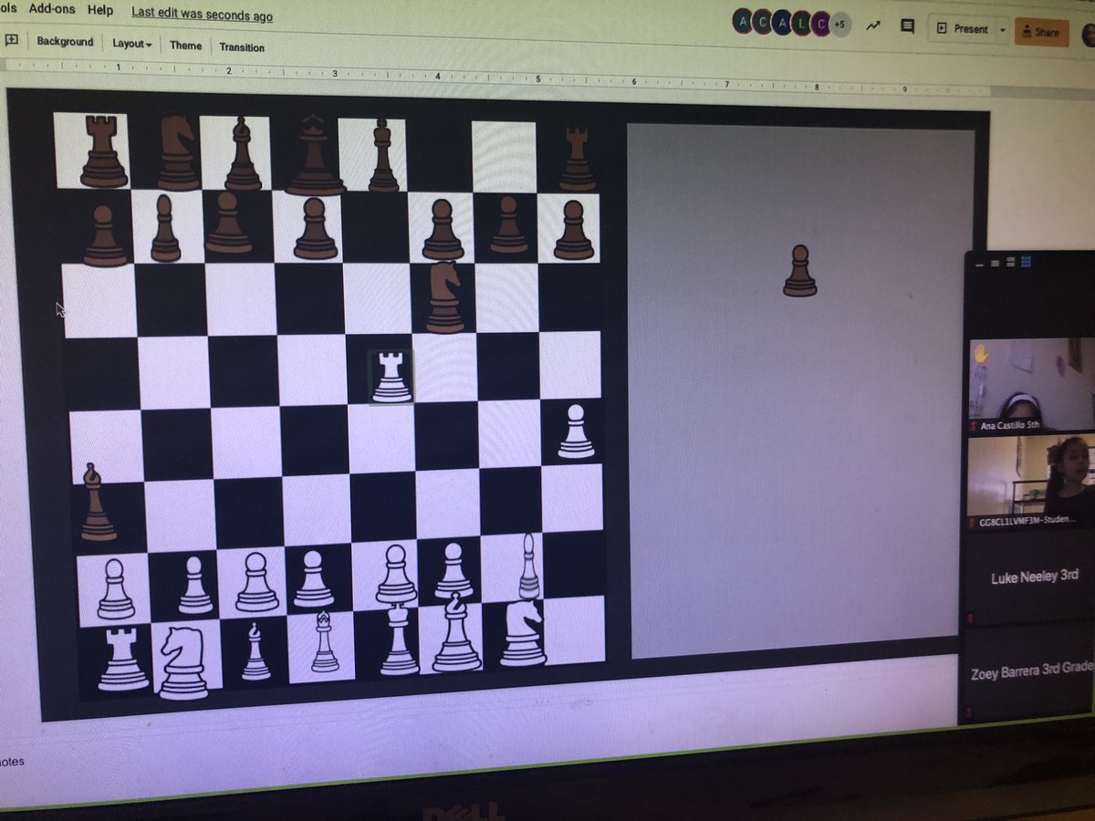 perez_chess's tweet photo. When you have a club with students who want to play each other, you have to be creative. Using Google slides for interactive chess. @McAllenISD @perezpioneers https://t.co/D69x49nW3y