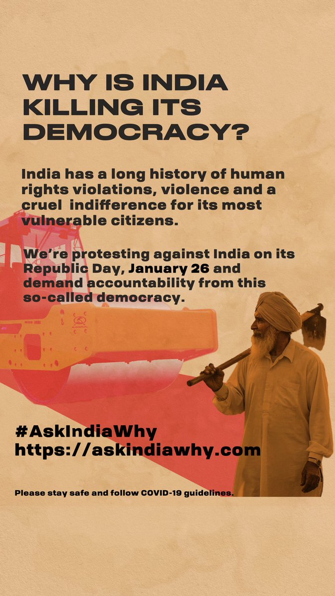 We’re live. This Republic Day, #AskIndiaWhy they’re obliterating human rights

Learn more at askindiawhy.com

 #FarmersProtest #askindiawhy #kisaanekta