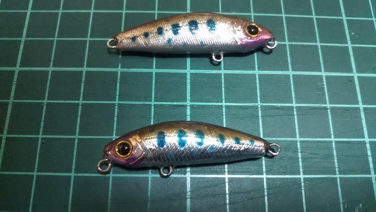 Scuderia S 自作トラウト用ミノー塗装完了 アクションは微妙 もっとテストが必要 ハンドメイドルアー 自作ルアー