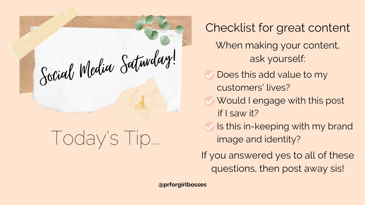 It’s #SocialMediaSaturday once again!🌸 

Today, we’re sharing our checklist for great content✨

Do you ask yourself these questions before posting?👇

#SocialMediaTips #SocialMediaAdvice #InstagramTips #SocialMediaMarketing #FreeTips #SocialMediaManagement #SmallBusinessSupport