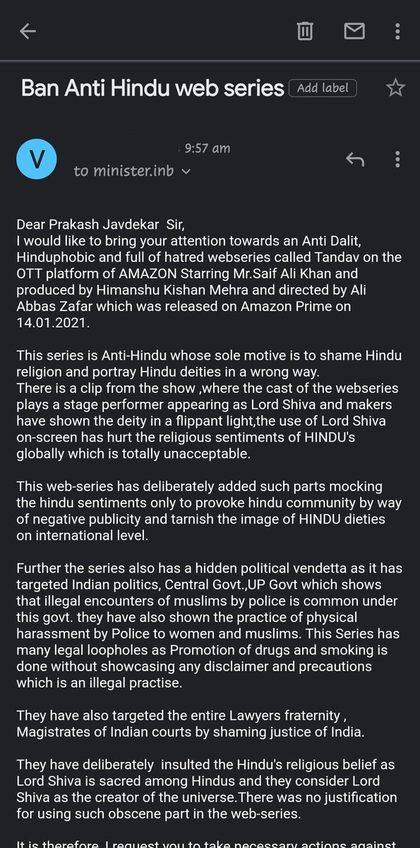 anonymous1083's tweet photo. BanTandavNow 
#BanTandev 
#CensorOTT
@PrimeVideo
 
@PrakashJavdekar
 
@GemsOfBollywood
 
@KapilMishra_IND
 
@PMOIndia
 
@HMOIndia https://t.co/grpwEYXMSr