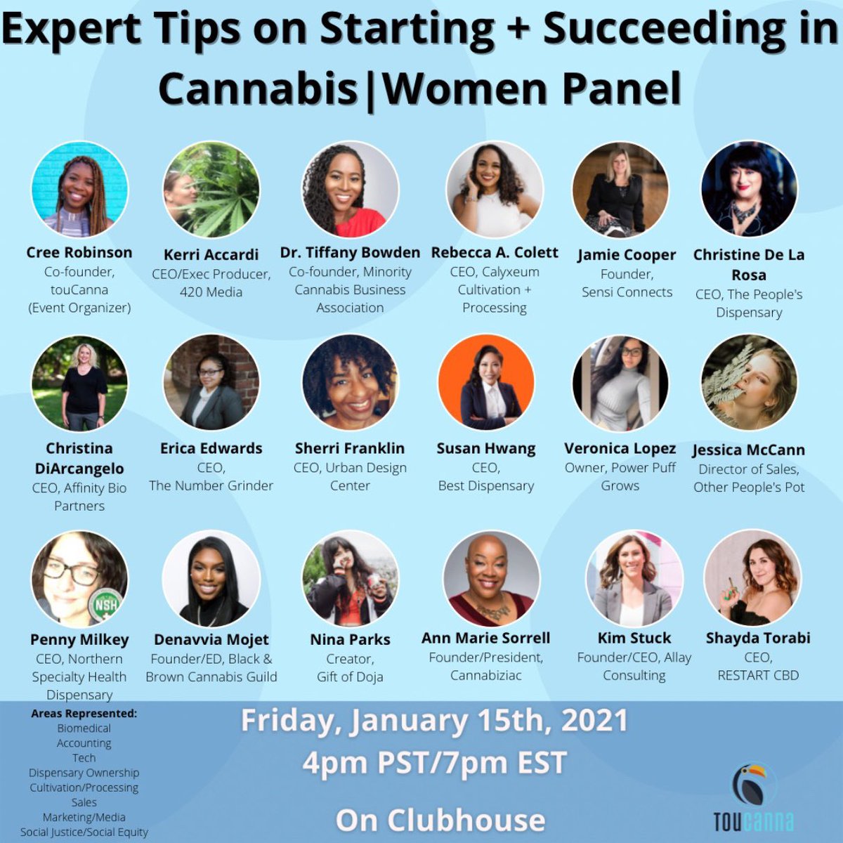 I’m honored to present this amazing panel of women in cannabis, their stories, and their best piece of advice for those wanting to enter the industry. Join us today at 7p EST on Clubhouse. joinclubhouse.com/event/jxeR0YYM. 
#womenincannabis #cannabis #clubhouse #womenentreprenuers