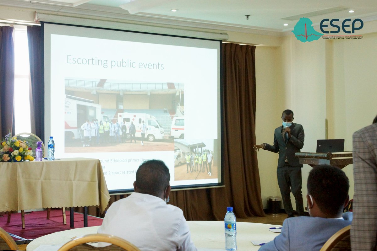 In the 8th Annual Conference of ESEP participants shared their experiences and more. #ESEP #Emergency #COVID-19 #EMCC <a href="/Capitalhotel/">Residencias sanitaria capital hotel</a> #Ethiopia #healthcare #conference #health #medicine #publichealth Mr. Shemsedin from Jimma shared experience of Pre-hospital care system.