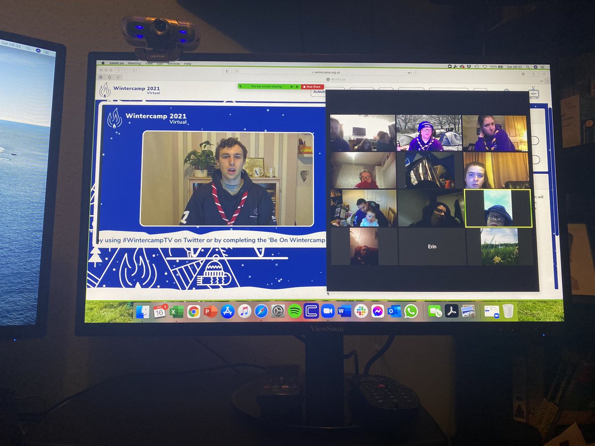 Everyone around the ‘virtual flag pole’ for the big welcome to #wintercamp!  Looking forward to the day ahead #wintercamptv #skillsforlife