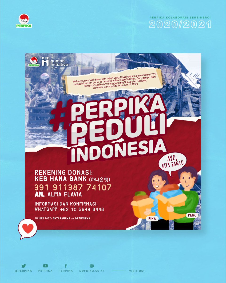 Perpika's tweet image. Segenap kepengurusan PERPIKA turut berbela sungkawa sedalam-dalamnya atas bencana alam yang terjadi di beberapa wilayah Indonesia belakangan ini🙏🏻

Mari bersama kita membantu korban bencana alam dengan bantuan donasi terbaikmu melalui #peprikapeduliIndonesia 

cek selengkapnya👇🏻