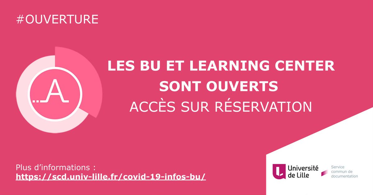 BULilleDG's tweet photo. #Horaires ⏰
#BULDS
Suite aux annonces gouvernementales du 14 janvier 2O21, les modalités d'accueil de votre BULDS ne changent pas : retrouvez-nous comme d'habitude, de 9h à 18h, sur réservations (obligatoire). Plus d'infos : https://t.co/VNIgFDP6qg https://t.co/oaXDxHtfVl