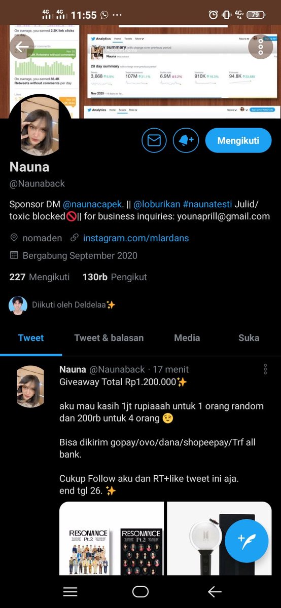 piniepels's tweet photo. @Naunaback Done ya kak, bismillah lagi butuh duit 🥺 https://t.co/UdLYRpTksH