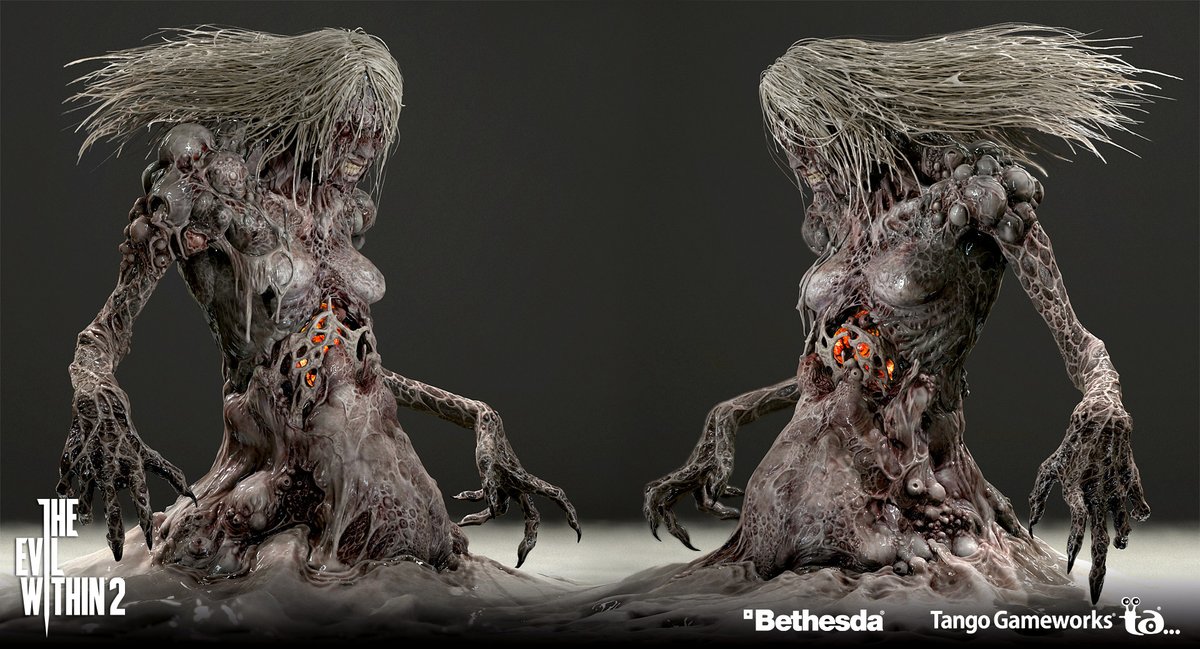 Models of the creatures from Evil Within 2.