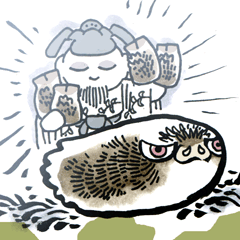 きょうの妖怪 #和漢百魅缶 通算6524体目【腹心のみの猪】まだ綱と季武しか家臣がいなかったころの頼光が夢のなかでみたもの。https://t.co/AQ2v7a9O39 