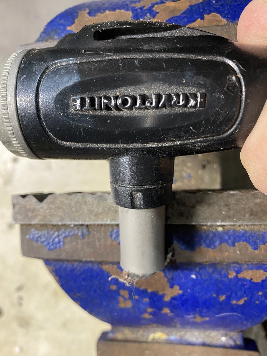 drcycleservice's tweet photo. #BikeTheft is rampant & using a cable lock in a high risk area is only asking for trouble. Thieves travel with battery operated rotary cutters!
Took us Dr 0:16 to cut through this cable!
Register w @Project529BC to increase recovery.
Dr has stickers avail.
#EndBikeTheft #DrIsIn https://t.co/GEUqryaXwL