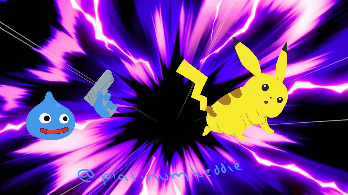 platinumteddie's tweet photo. My very first digital art piece is complete!
"If Sakurai won't nerf that damned rat... I guess I'll have to do it myself!!!"
Thank you, @VanillaPuddingo for the background...
#SSBU #NerfPikachu https://t.co/UuldzabK89